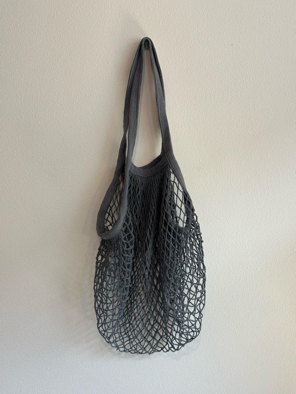 Dark Gray Mesh Expandable Market Tote Bag - Versatile Everyday Carry 100% Cotton